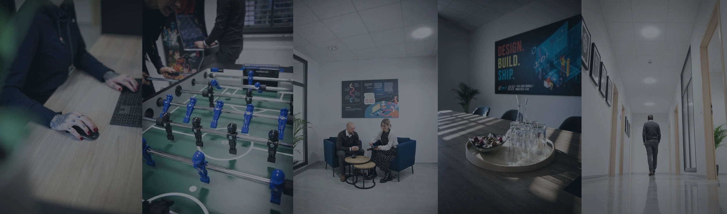 Ein Banner bestehend aus Bildern aus dem tree-IT Büro